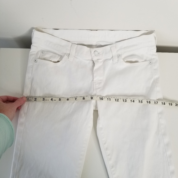 7 For All Mankind Straight Leg Denim Jeans Clean White Size 29 - Picture 13 of 13